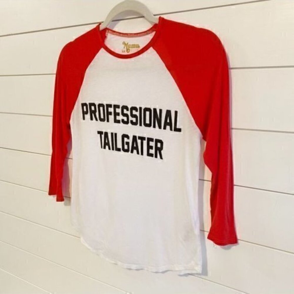 Mumu Mellow Professional Tailgater Baseball Tee Semi Sheer Size M New with Tags